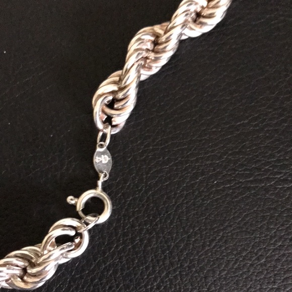 18 inches sterling silver rope chain .925 made in Italy. - Picture 4 of 5